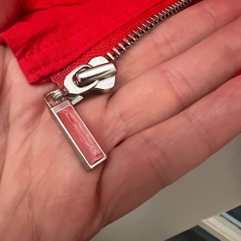 Beautiful Susan Graver 3/4 sleeve zip up red embroidered Jacket M EUC - Picture 9 of 11